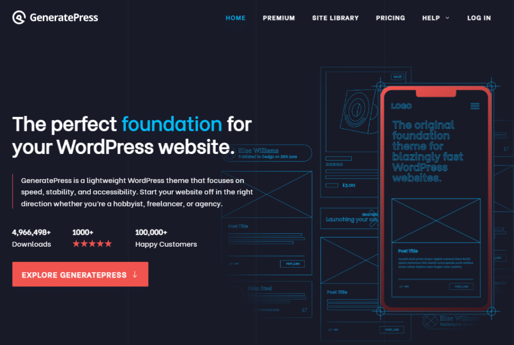 generatepress homepage